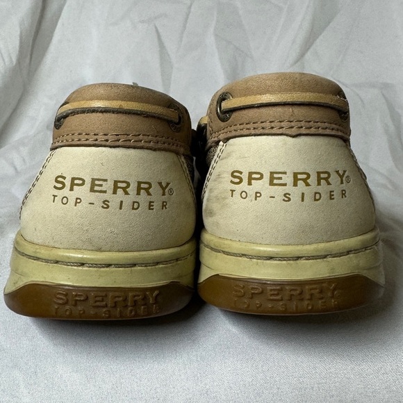 Sperry Topsider Angelfish Varsity Boat Linen Oat Leather Shoes Size 8 - Picture 9 of 12